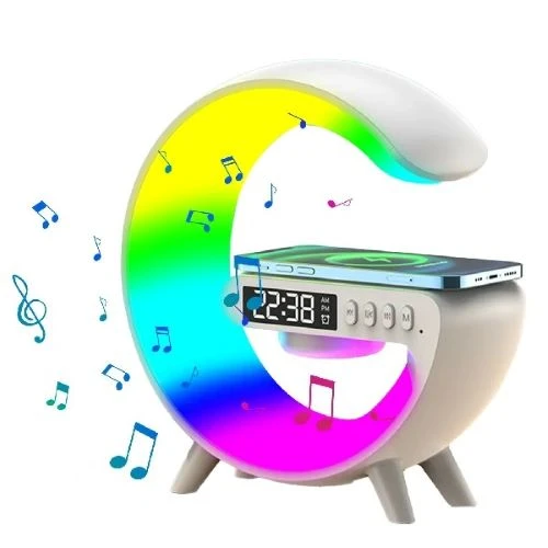 4-in-1 Wireless Charger, Mood Lamp, Bluetooth Speaker & Alarm Clock