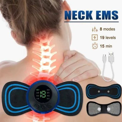 Portable Mini EMS Neck Massager – 2 Pcs